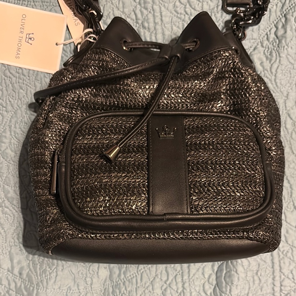 Oliver Thomas Metallic Black Backpack